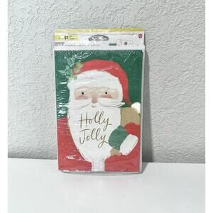 NEW American Greetings Christmas Cards White Envelopes Santa Clause Holiday 10ct